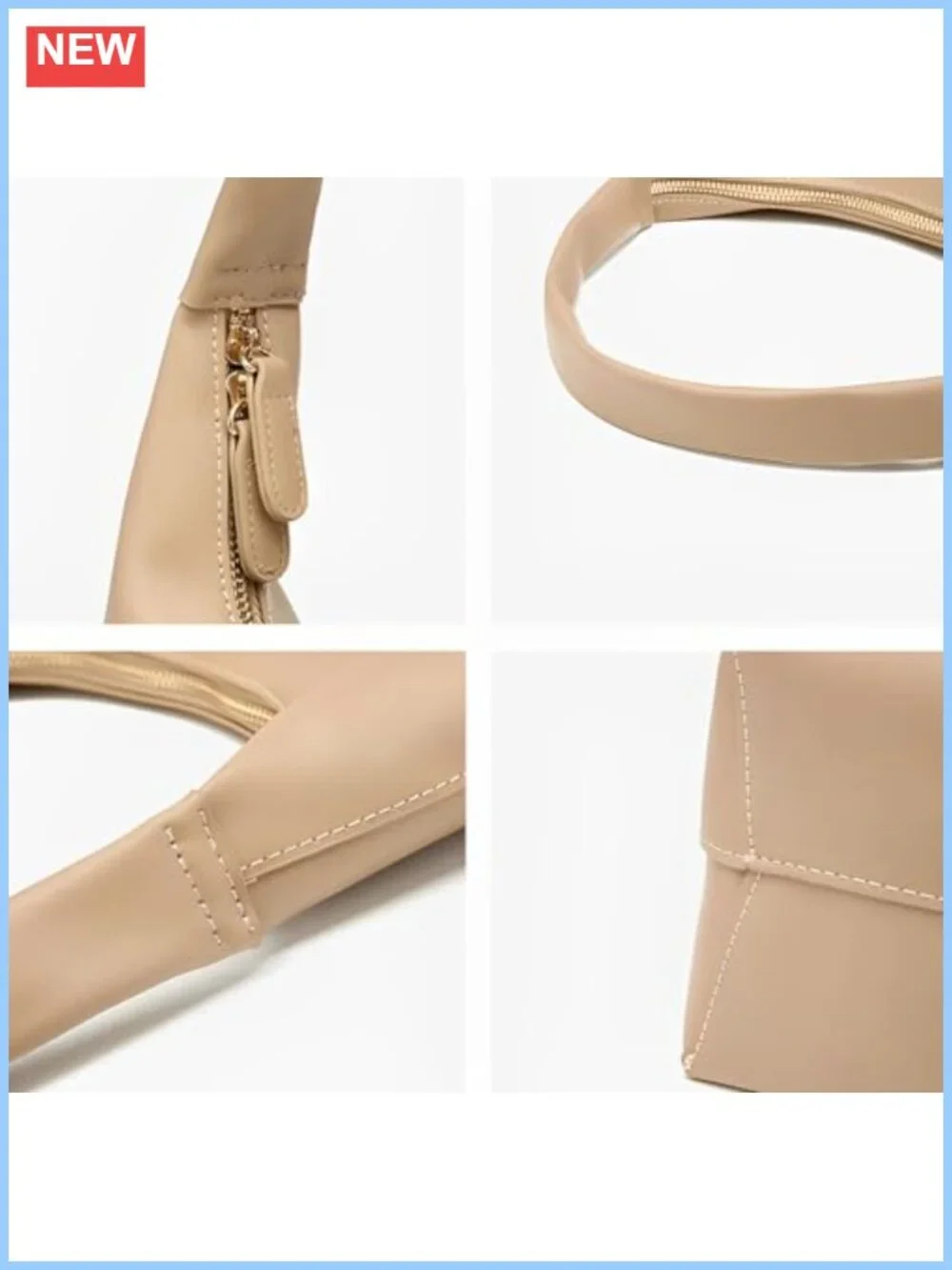 Soft PU Leather Hobo Bag Crescent Shoulder Bag Slouchy Tote Purse